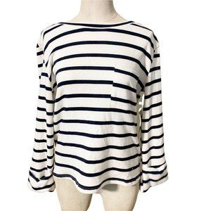 Bishop Young Black/Cream Striped Back Lace Up Top
